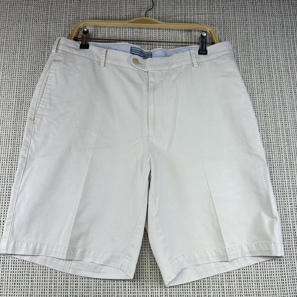 Peter Millar Crown Sport White Pima Cotton Golf Shorts Classic Preppy Men’s 35